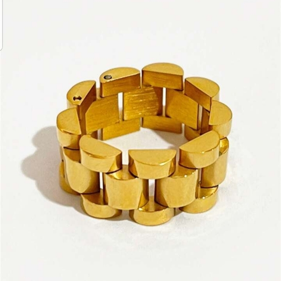 #1. Chunky Link Chain Stainless Steel Strap Finger Rings Jewelry - Picture 3 of 12